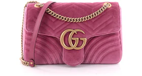Gucci GG Marmont Shoulder Bag Matelasse Medium Dark Pink