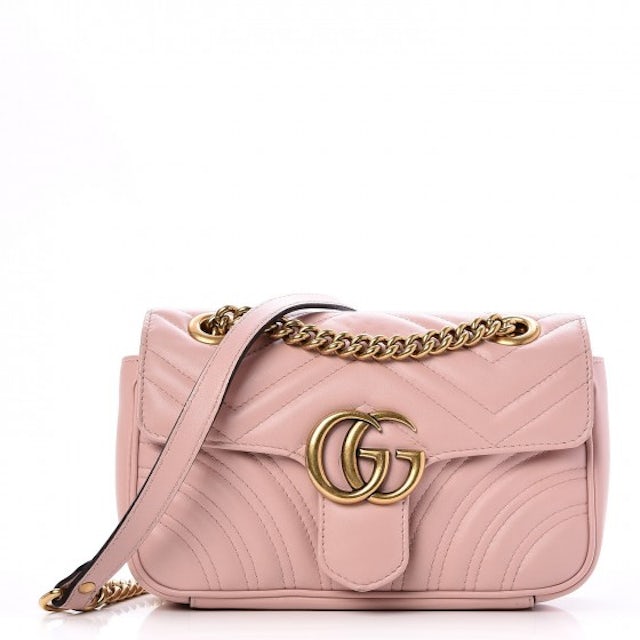 Gucci Mini GG Marmont Shoulder Bag in Pink