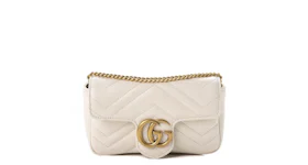Gucci GG Marmont Matelasse Super Mini Bag White