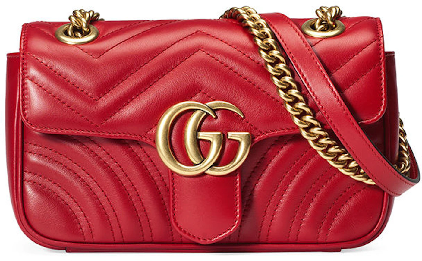 Gucci Mini GG Marmont Matelassé Bag in Red