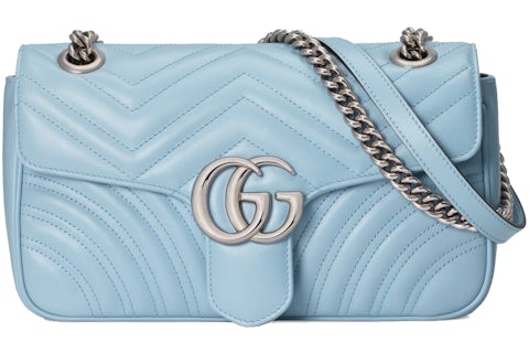 Bolso de hombro Gucci Marmont GG Small Azul Pastel in Matelasse