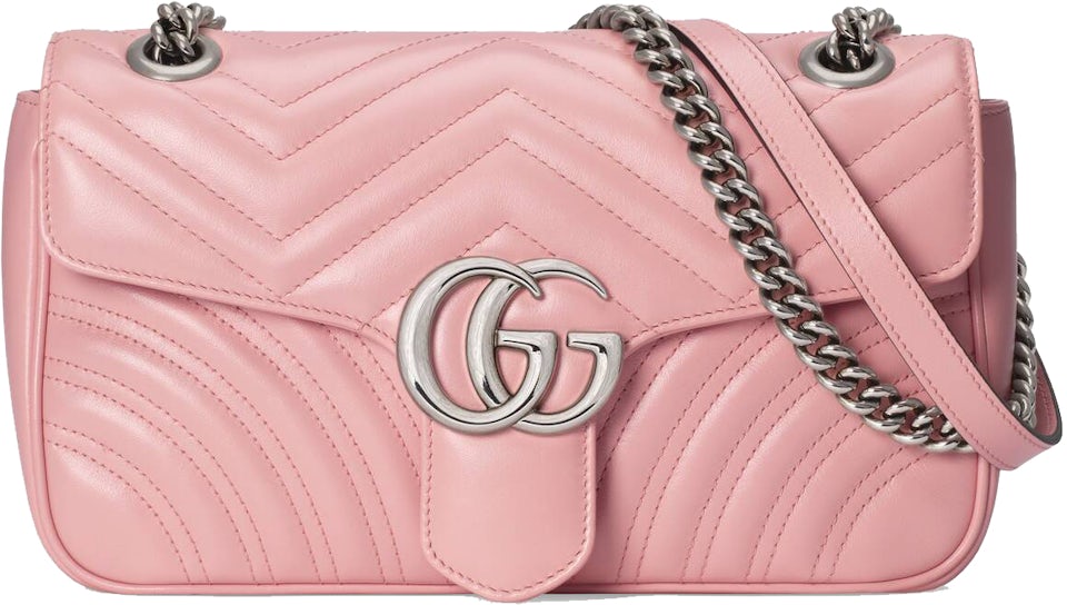 Gucci GG Marmont Small Leather Shoulder Bag Pink
