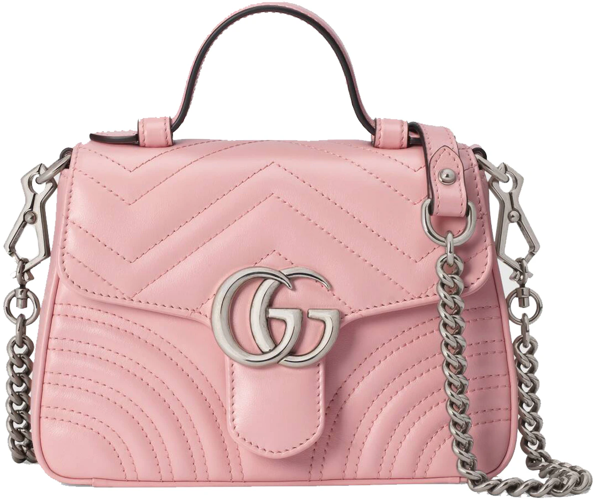 GUCCI GG Marmont Bag Matelasse Small GG Marmont Tote Candy Pink –