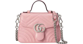 Gucci Marmont Top Handle Bag GG Mini Pastel Pink