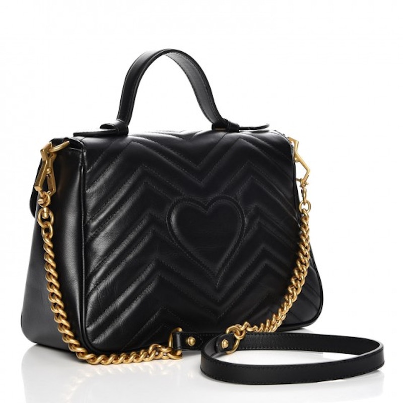 Gucci marmont 2025 top handle black