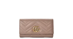 Gucci GG Marmont Wallet Continental Matelasse Nude