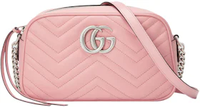 Gucci Marmont Zip Around Shoulder Bag GG Small Pastel Pink