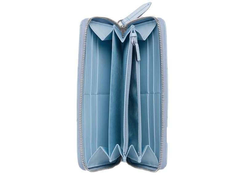 Gucci Marmont Zip Around Wallet GG (12 Card Slot) Pastel Blue in