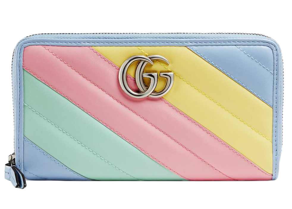 Gucci Marmont Zip Around Wallet GG (12 Card Slot) Pastel 