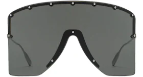 Gucci Mask-Shaped Sunglasses Black/Silver (705386 I3330 8012)