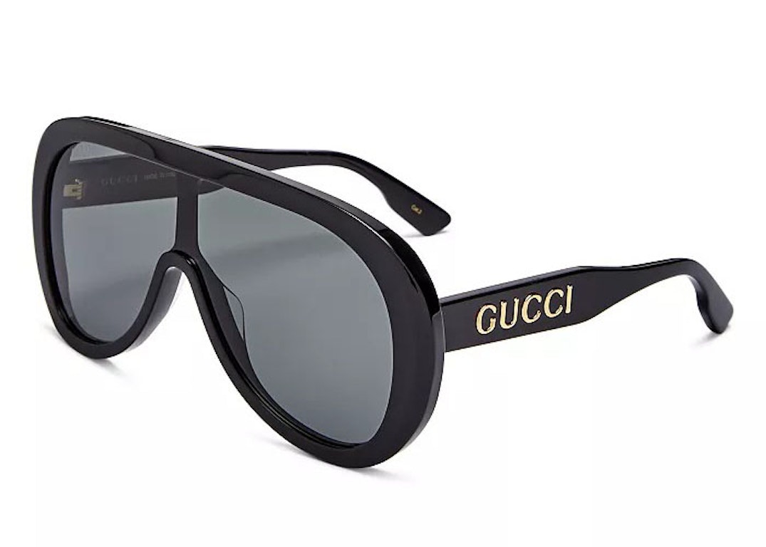 Pre-owned Gucci Mask Sunglasses Black/gold (gg1370s 001)
