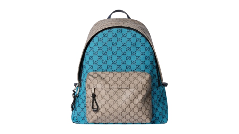 Gucci Match Medium GG Backpack Beige/Blue