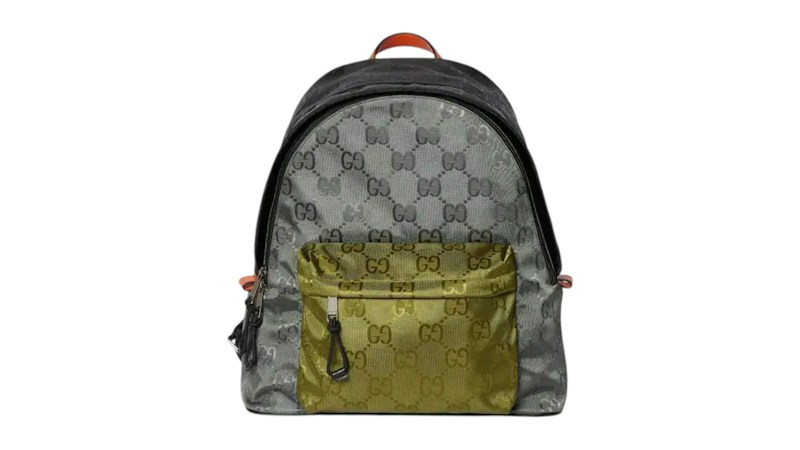 Gucci Match Medium GG Monogram Backpack Black/Grey/Green