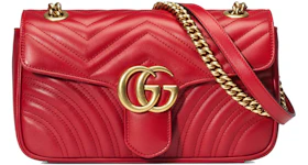 Gucci GG Marmont Small Matelasse Bag Hibiscus Red