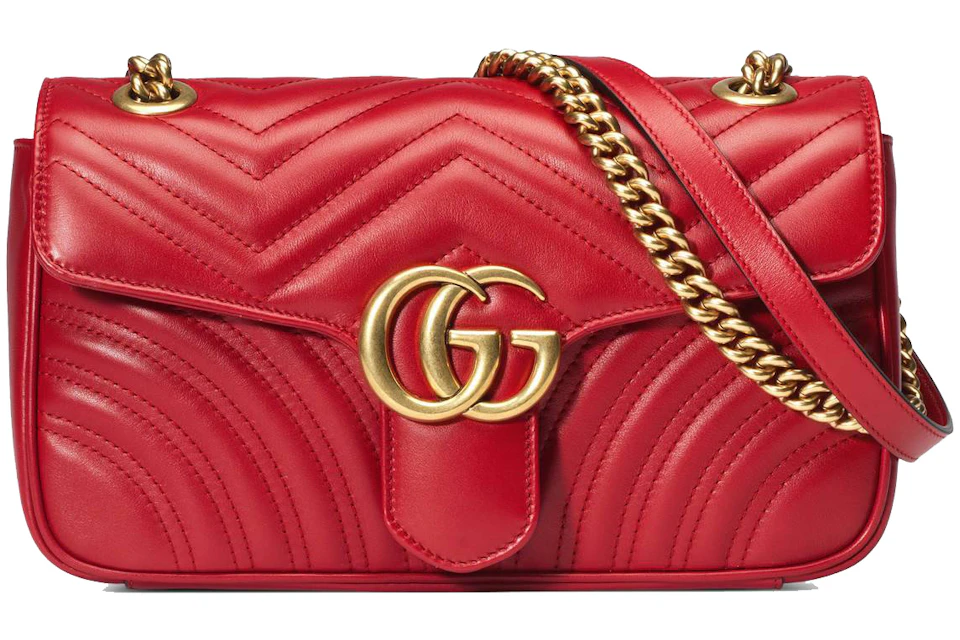 Gucci GG Marmont Small Matelasse Bag Hibiscus Red