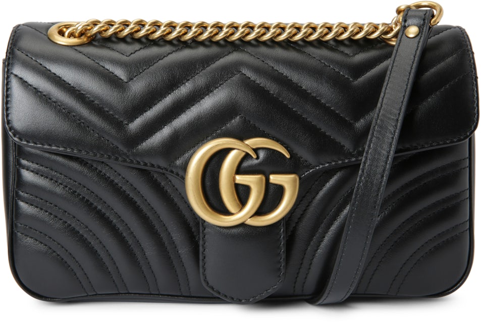 GG Marmont matelassé leather super mini bag Black