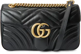 Gucci GG Marmont Square Belt Bag Matelasse Black in Leather with Brass - US