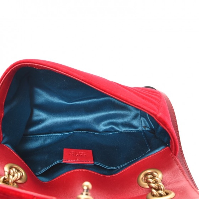 Gucci velvet marmont on sale red