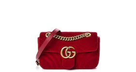 Gucci GG Marmont VelvetMatelasse Mini Red