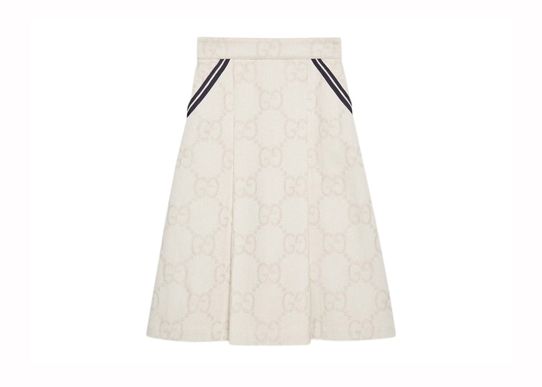Pre-owned Gucci Maxi Gg Skirt White