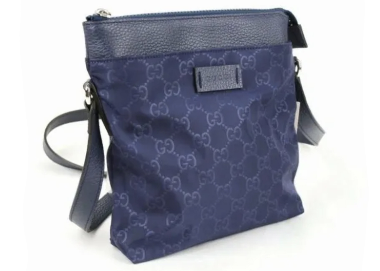 Gucci Messenger Bag GG Nylon Small Blue 