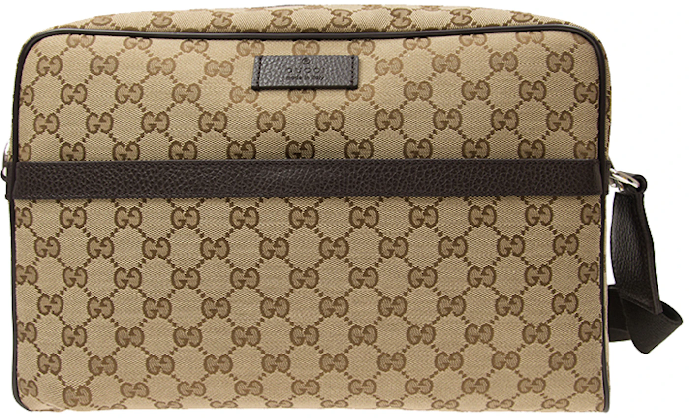 Gucci Messenger Bag Canvas Medium Brown Soft Gg Supreme Satchel – MISLUX