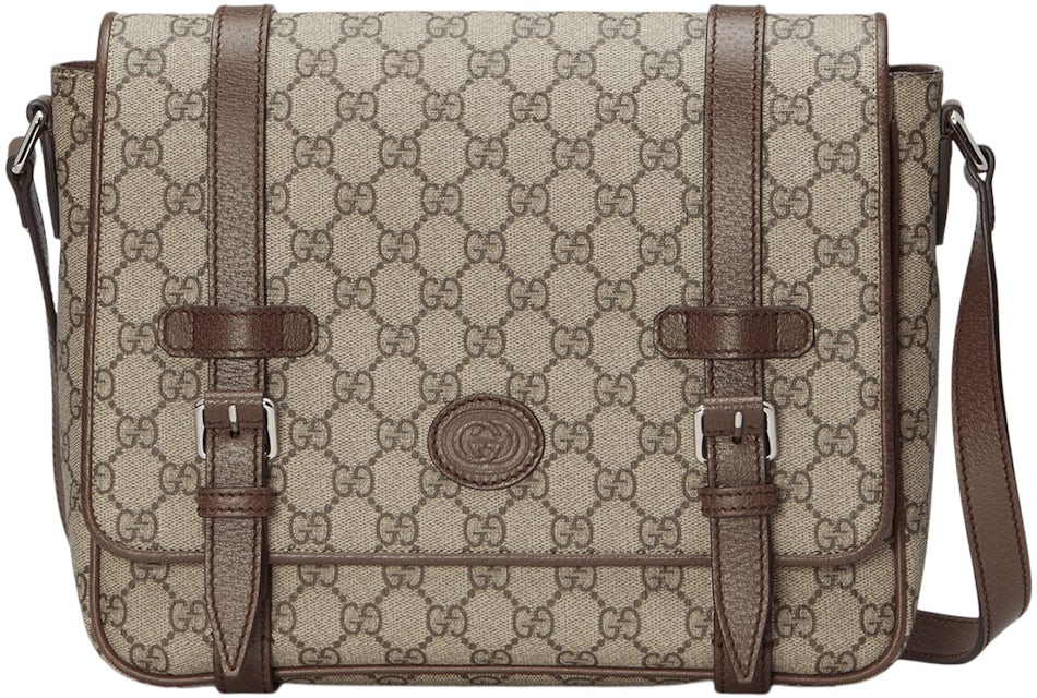 Gucci Messenger Bag GG Supreme Canvas Beige/Ebony in Canvas with  Silver-tone - US
