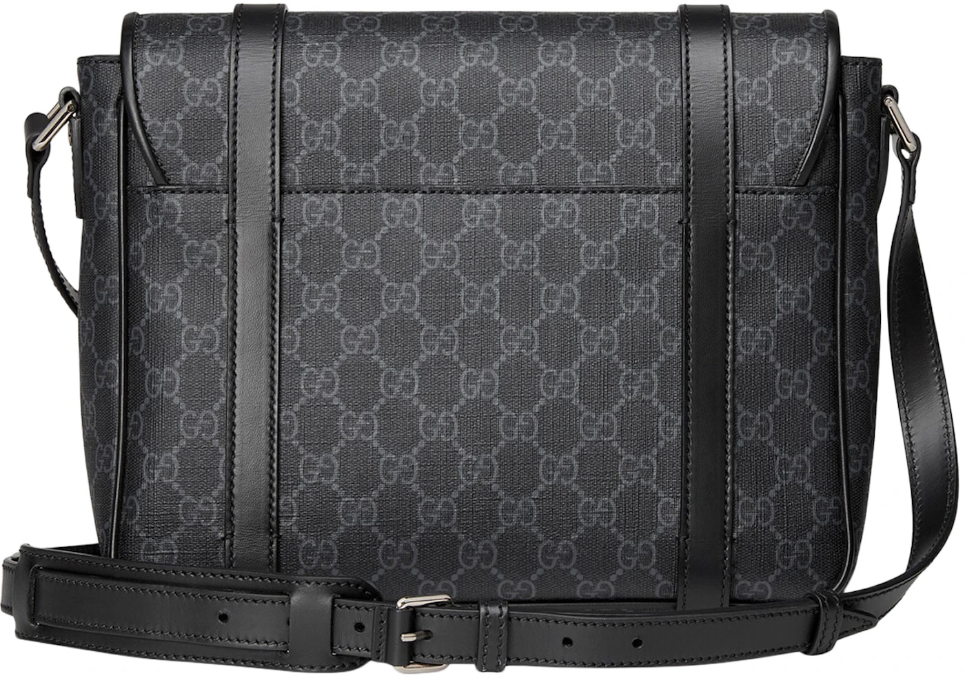 Gucci Messenger Bag GG Supreme Canvas Black/Grey in Canvas with Silver ...