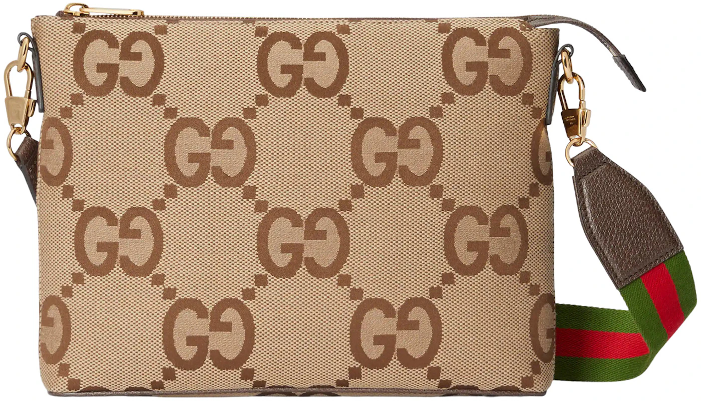 GUCCI Jumbo GG Monogrammed Canvas Messenger Bag for Men