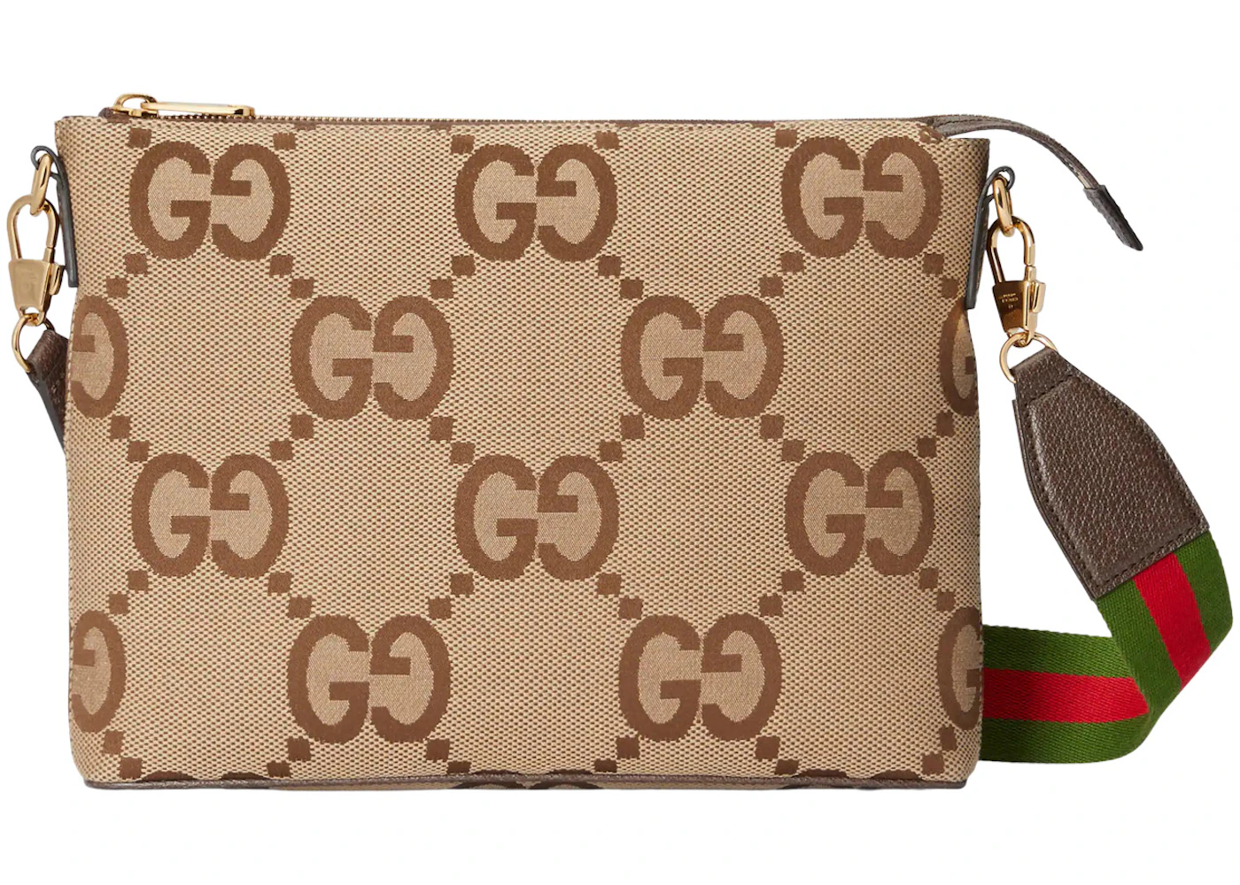 Sac messager Gucci Jumbo GG Camel/Ébène with Gold-tone de la