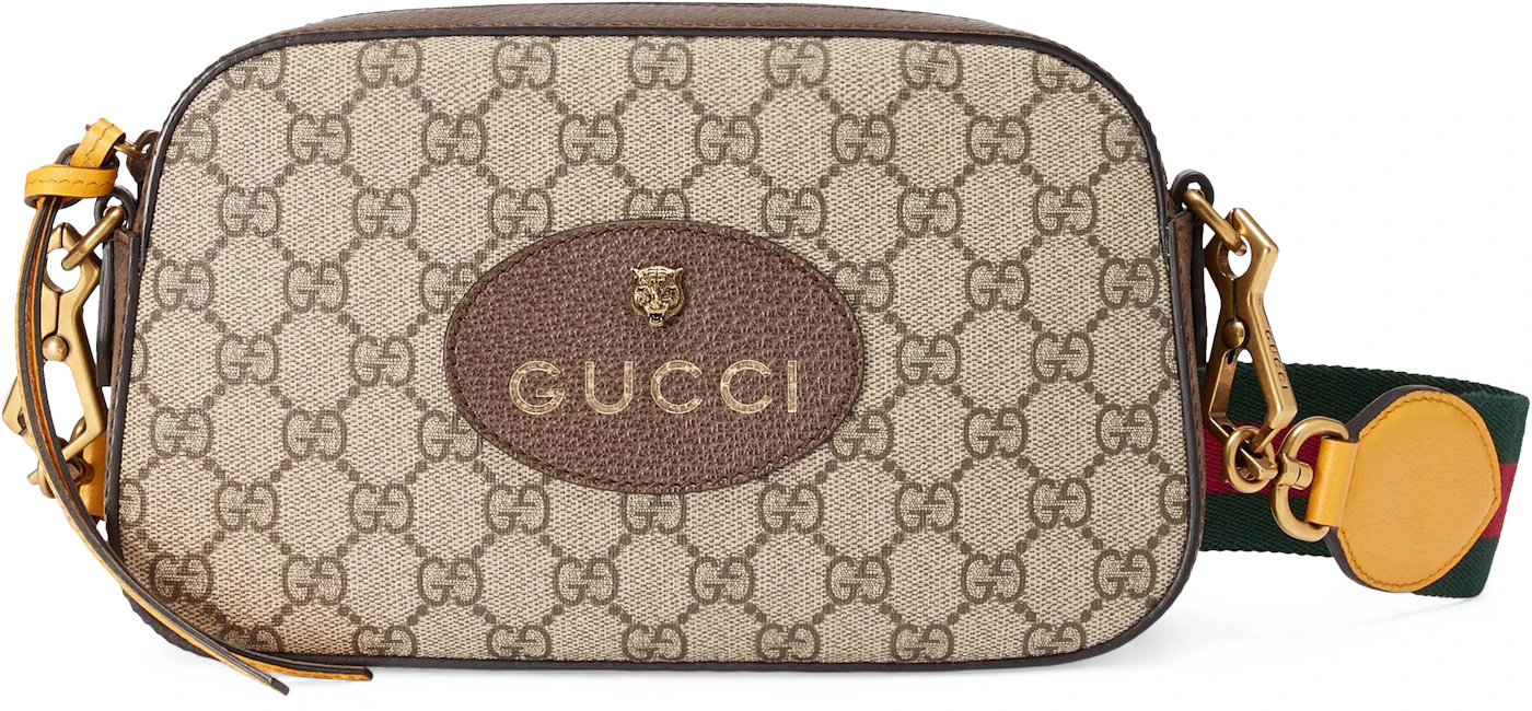Gucci Messenger GG Supreme Green/Red Web Strap Brown/Yellow in Canvas with  Brass - US