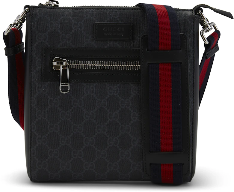 Rekvisitter Udstyr Trivial Gucci Messenger GG Supreme Small Black/Grey in Canvas with Palladium-tone