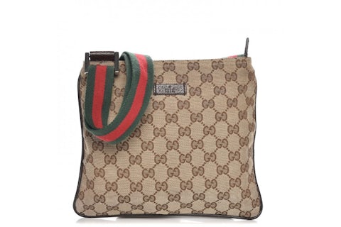 Gucci Messenger Monogram GG Web Strap Beige US - Main Image
