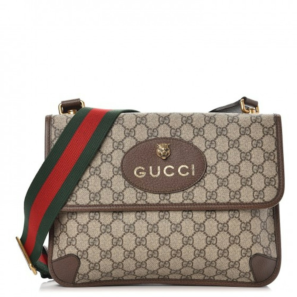 Gucci Neo Vintage Messenger GG Supreme Beige/Ebony in Coated Canvas ...