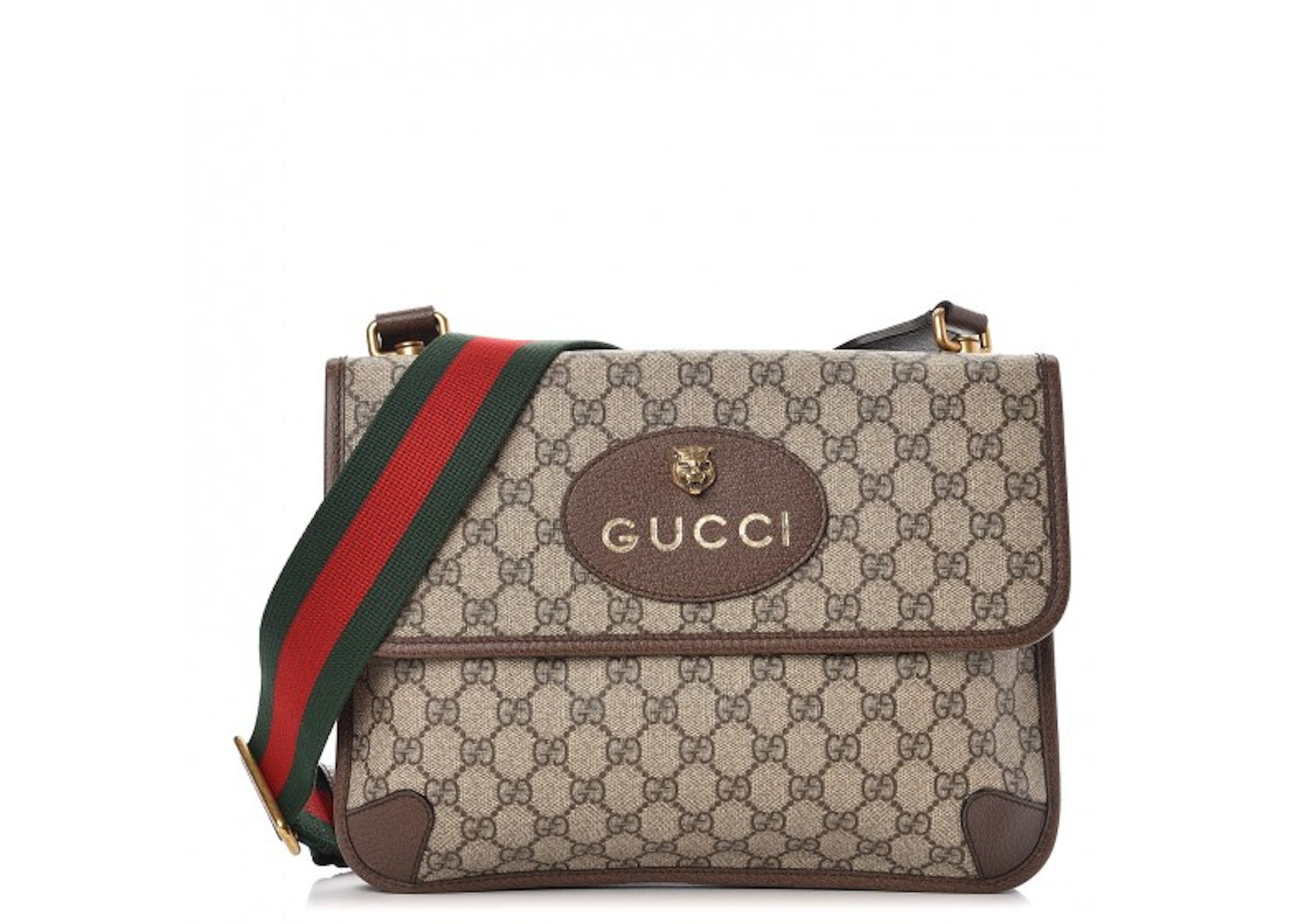 Gucci Neo Vintage Messenger GG Supreme Beige/Ebony in Coated Canvas/Leather  with Gold-tone - US