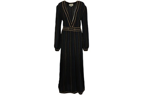 Gucci Metallic Stripe Long Sleeve Maxi Dress Multi - US Gucci Metallic Stripe Long Sleeve Maxi Dress Multi - US
