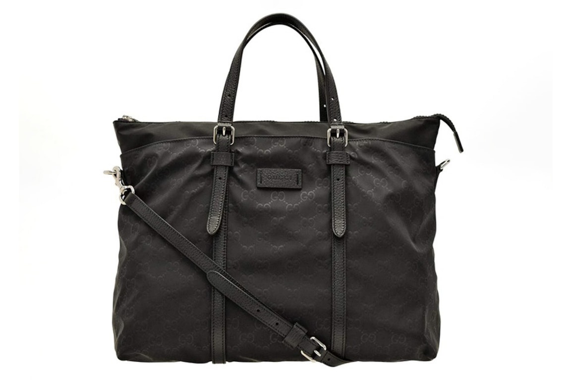 Pre-owned Gucci Micro Gg Ssima Nylon Crossbody Bag Black