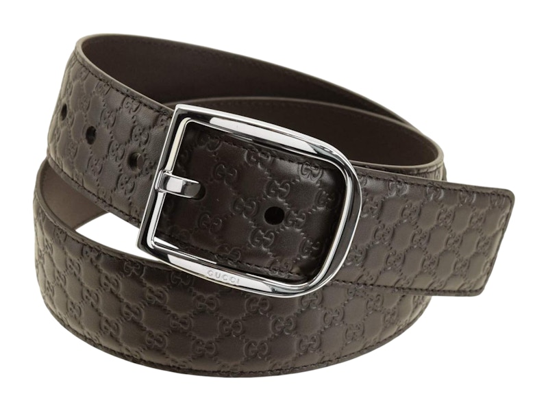 ✨グッチベルト✨GUCCI　BELT　GG マイクロ　oldGUCCI Gucci Microgucci Belt Brown in Leather with Silver-tone - US