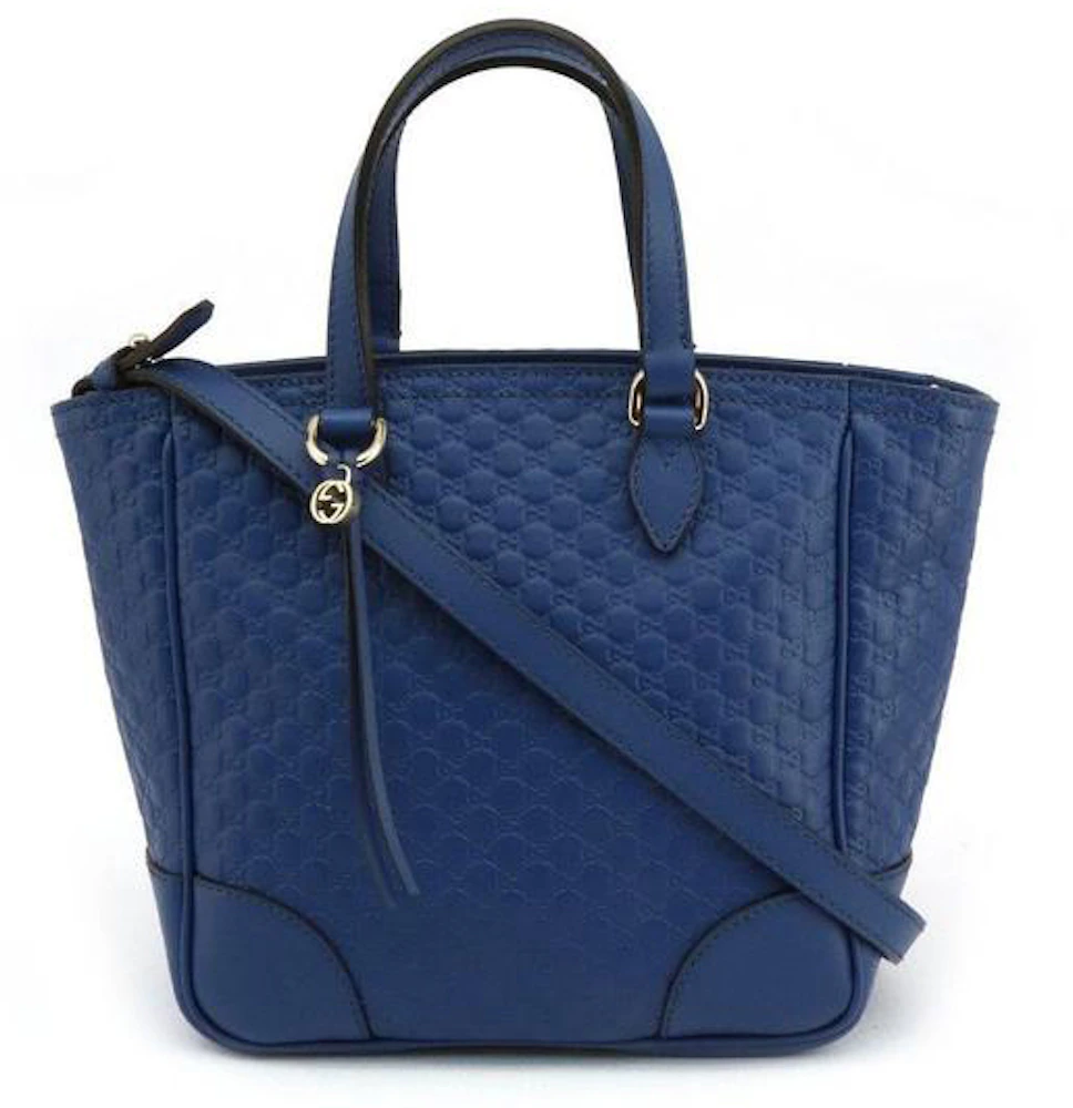 Gucci Women's Micro Guccissima Signature GG Tote Bag Blue Sz M