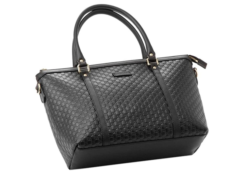 gucci microguccissima tote black