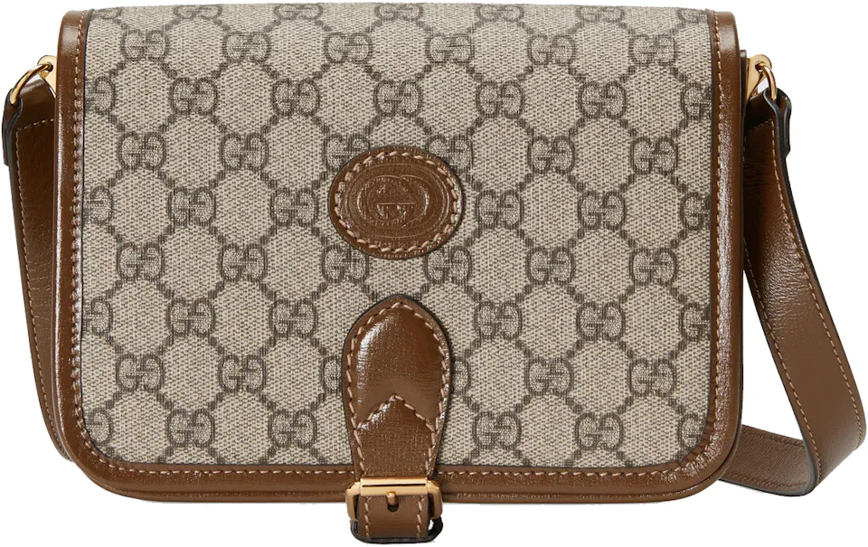 Gucci Mini Shoulder Bag With Interlocking G Beige/Ebony in Canvas with ...