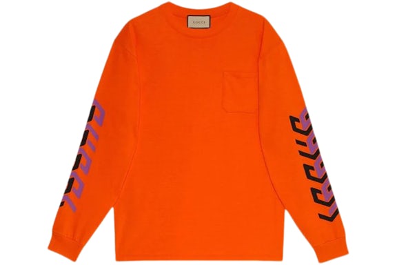 Gucci Mirror Col rond à imprimé logo Rouge/Noir/Violet