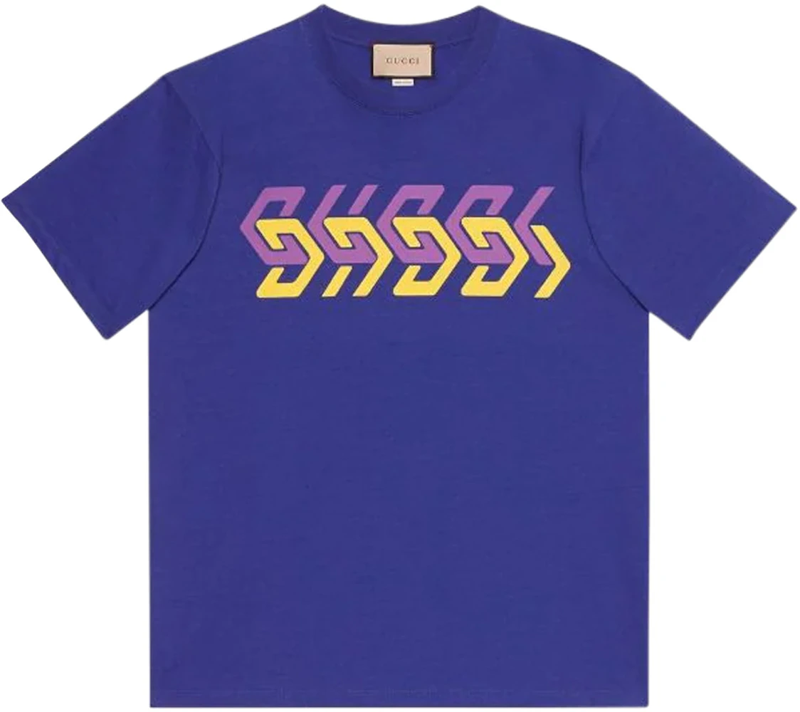 Gucci Mirror Logo-Print Blue/Purple/Yellow - US