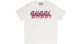Gucci Mirror Logo-Print Short-Sleeve T-shirt White/Red/Blue