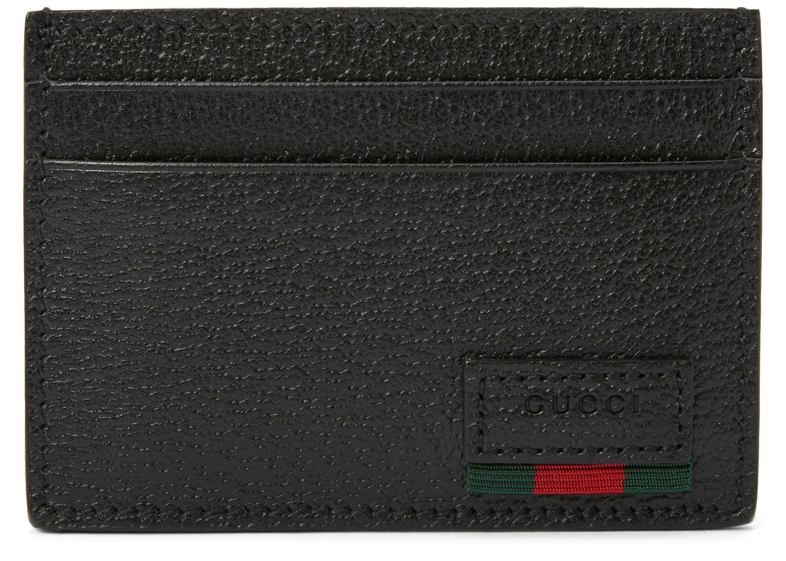 Gucci Money Clip Card Case Web Black in Leather with Gold-tone US