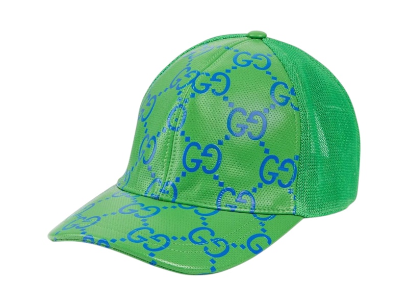 Gucci Monogram Leather Baseball Cap Green/Blue