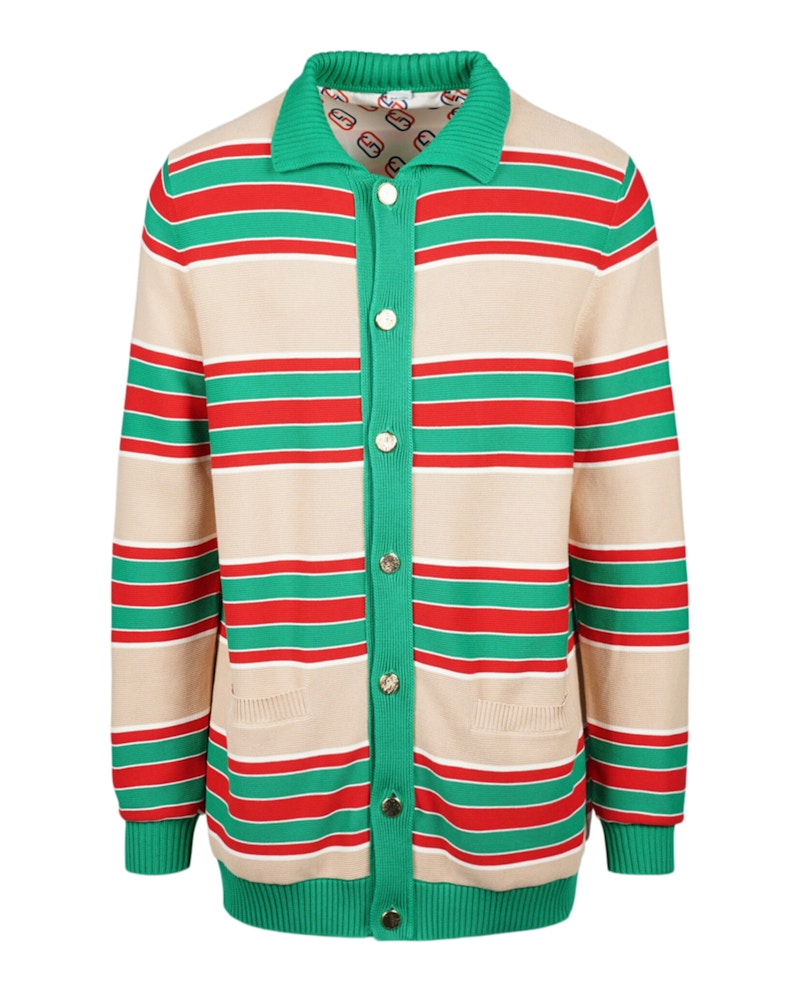 Gucci Maglione Multi Righe Verde/Avorio