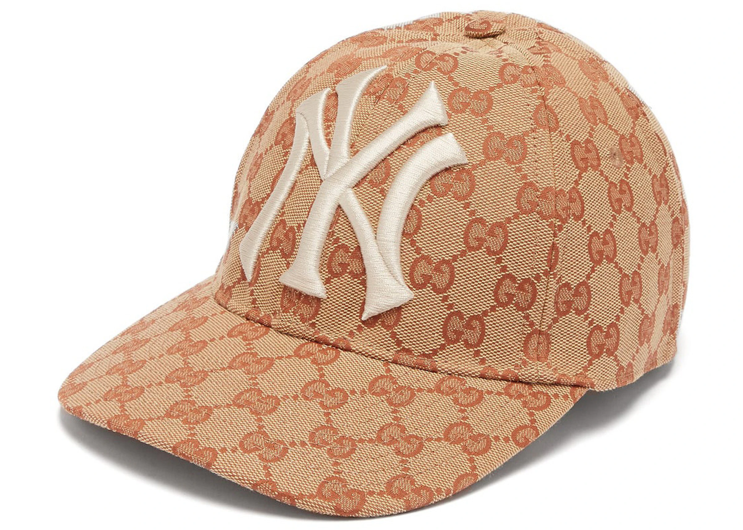 Aannemelijk zonlicht details Gucci NY Yankees-logo GG Cap Beige in Supreme Canvas - US
