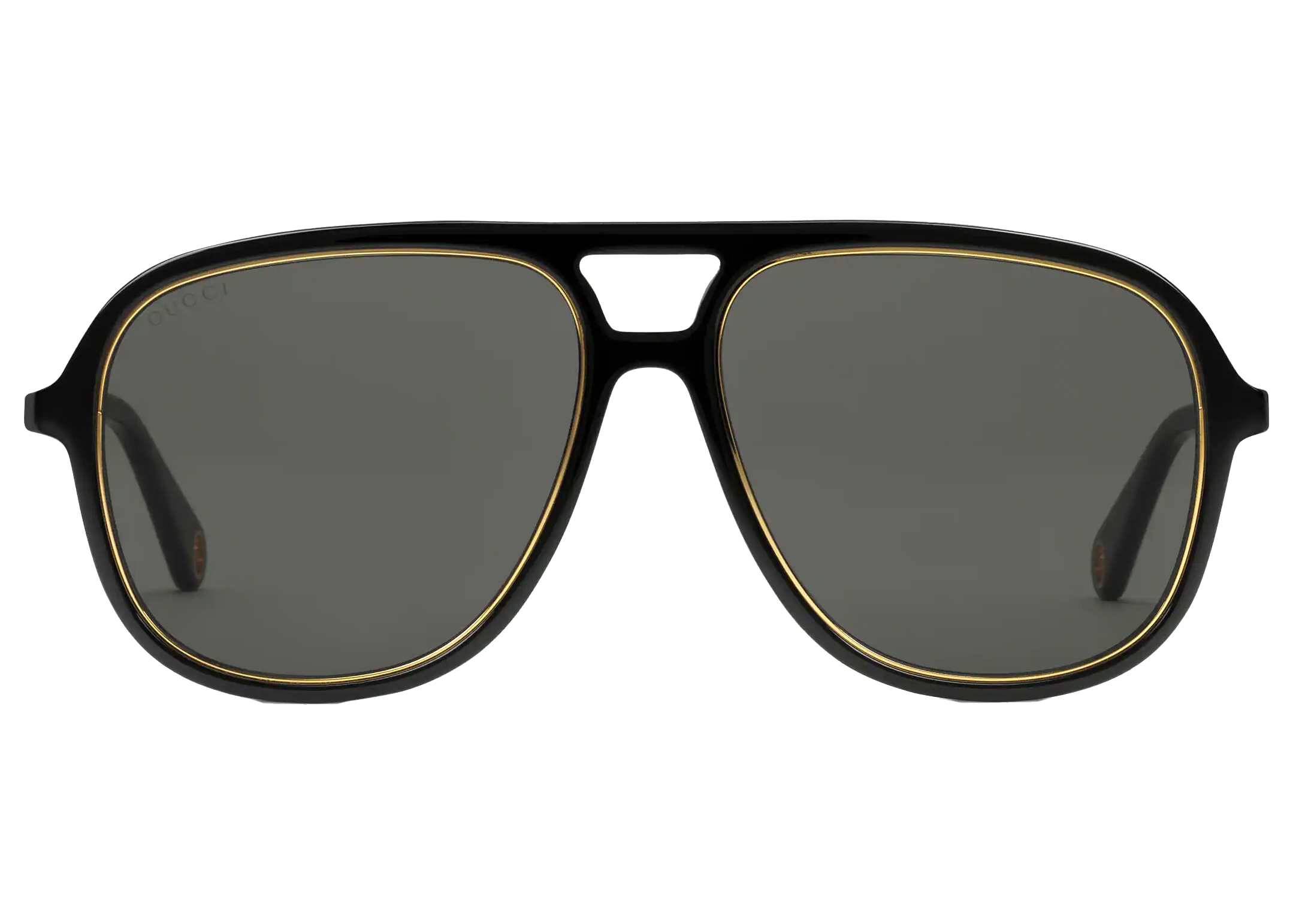 Gucci Rectangular Frame Sunglasses Black/Silver/Gold (755254 J0741 1012)
