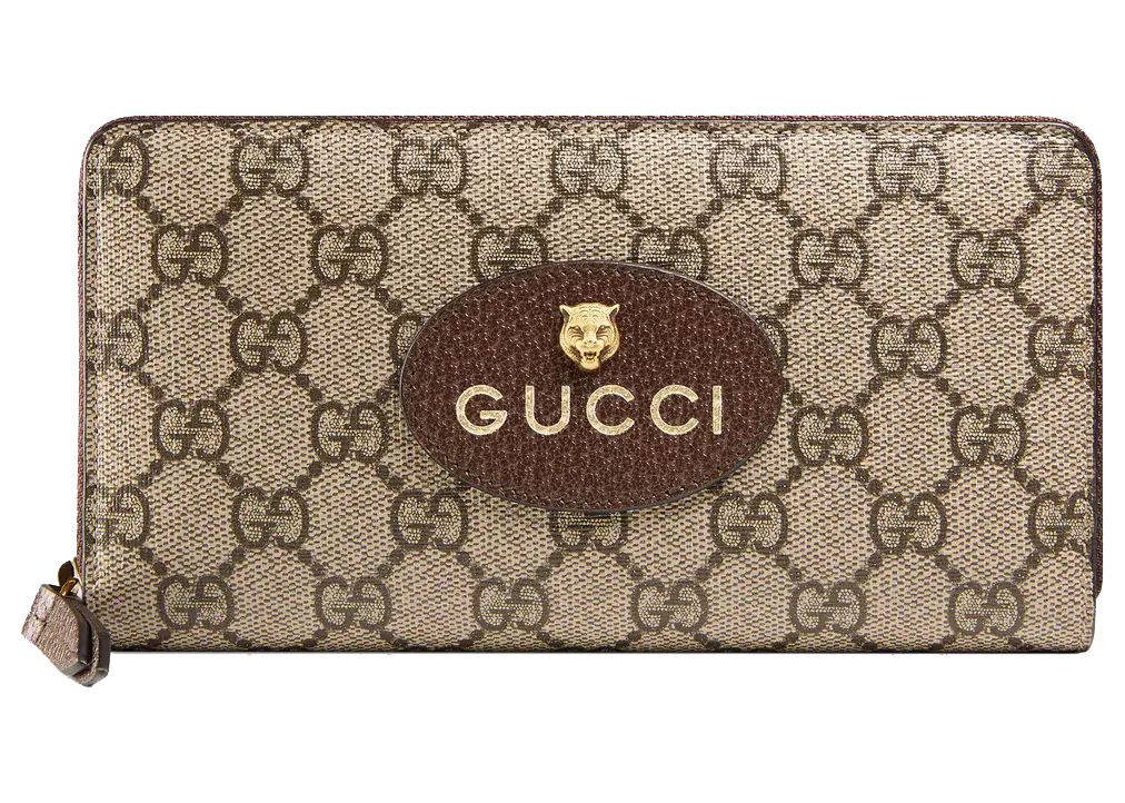 Gucci Neo Vintage GG Supreme Zip Around Wallet Beige/Ebony in ...